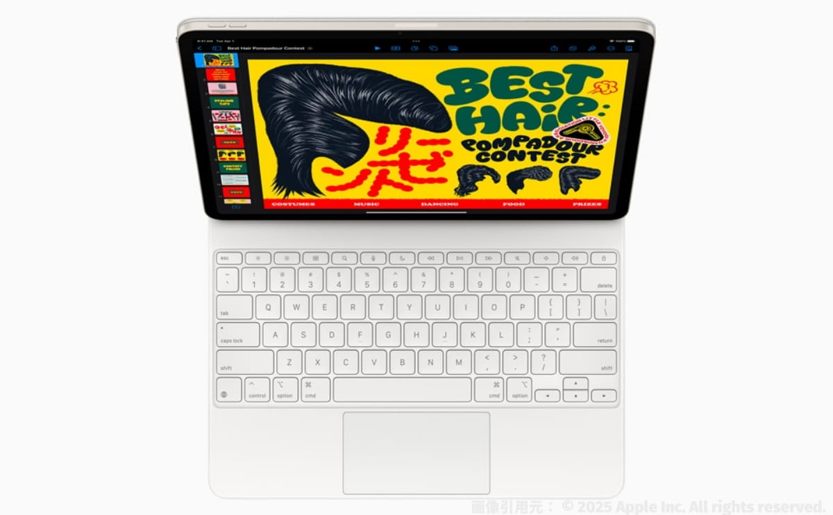 M3搭載のiPadAirと合わせて、iPad Air用の新型Magic Keyboardも発表されました。