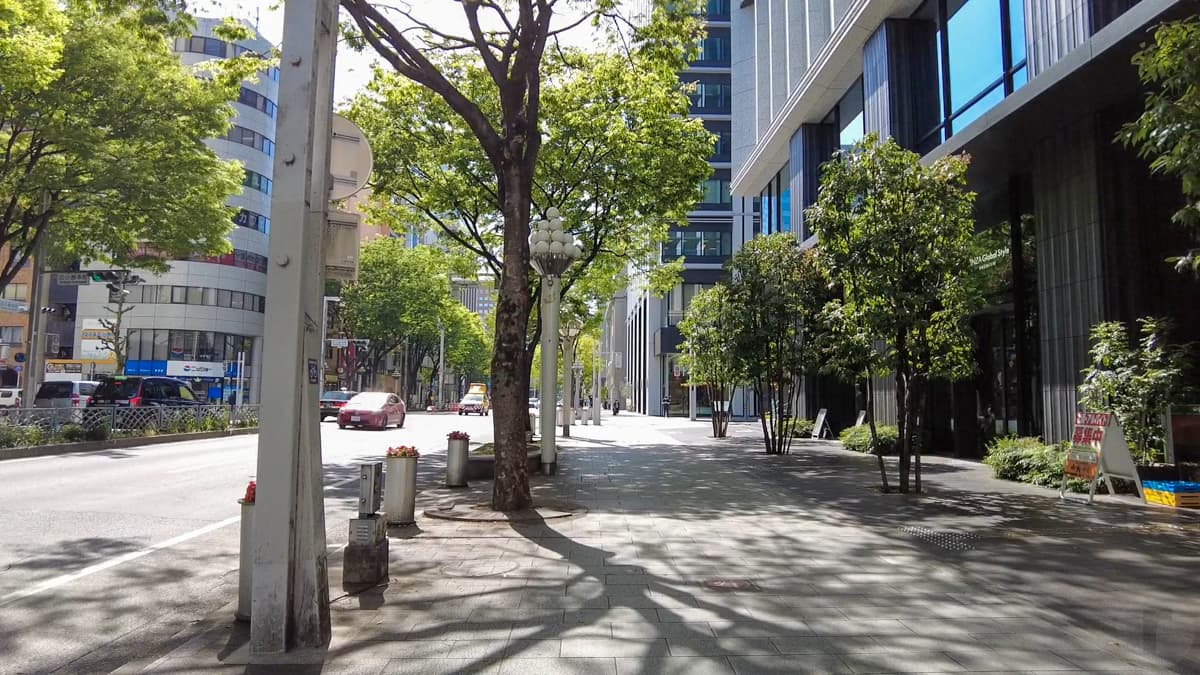 大通り沿いに面していて、店舗前も開放感があります。