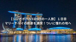 【シンガポール3泊5日の一人旅】1日目│マリーナベイの絶景を満喫!ついに憧れの地へ