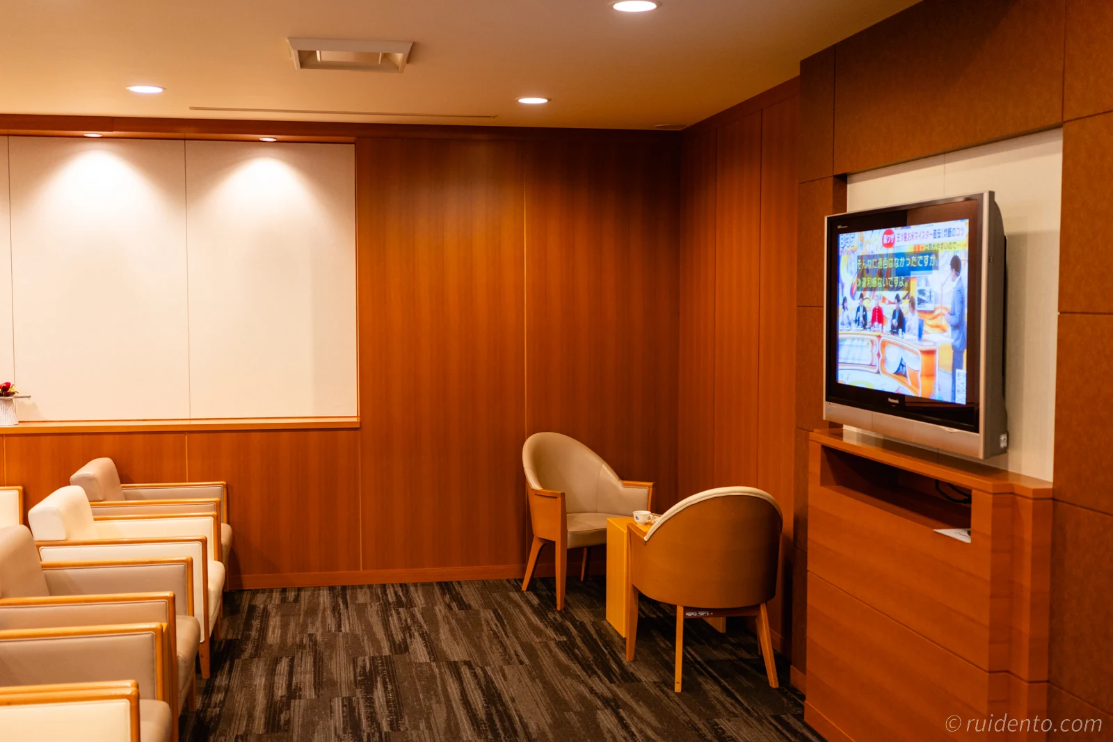テレビが壁掛けされている