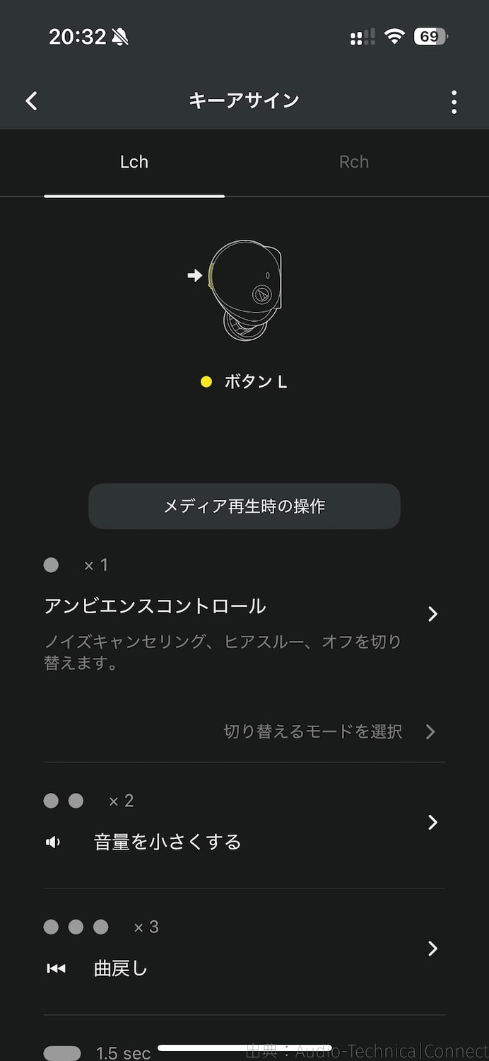 左のキーアサイン