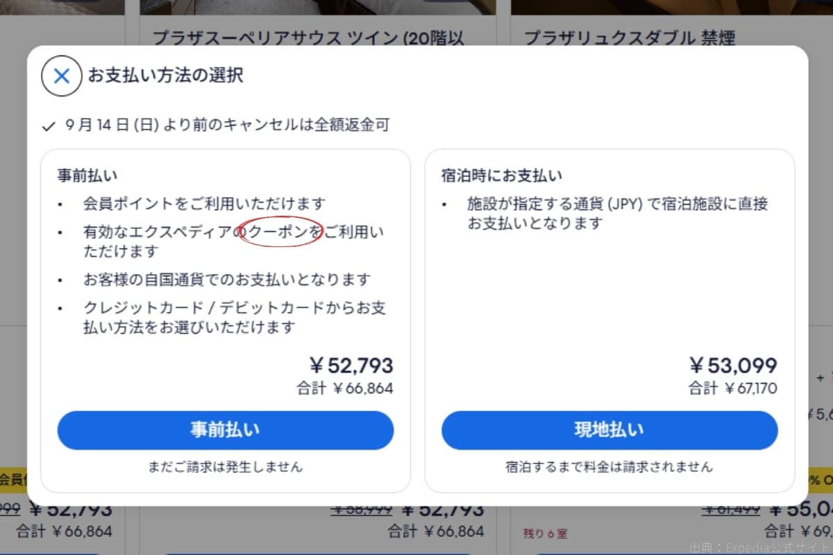 事前払いを選択していない